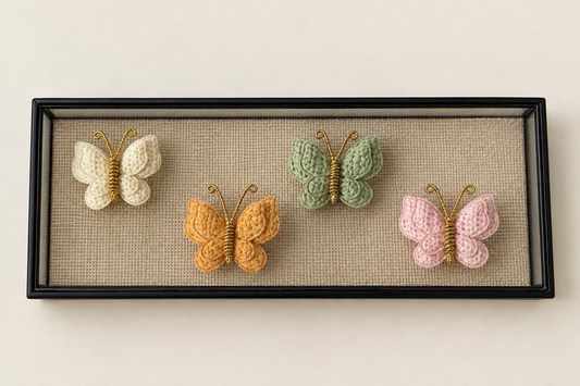 Handmade Butterfly Hair clips in Rose