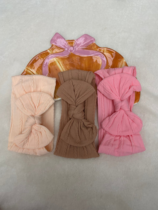 Beau’s small bow headband in dark Mocha